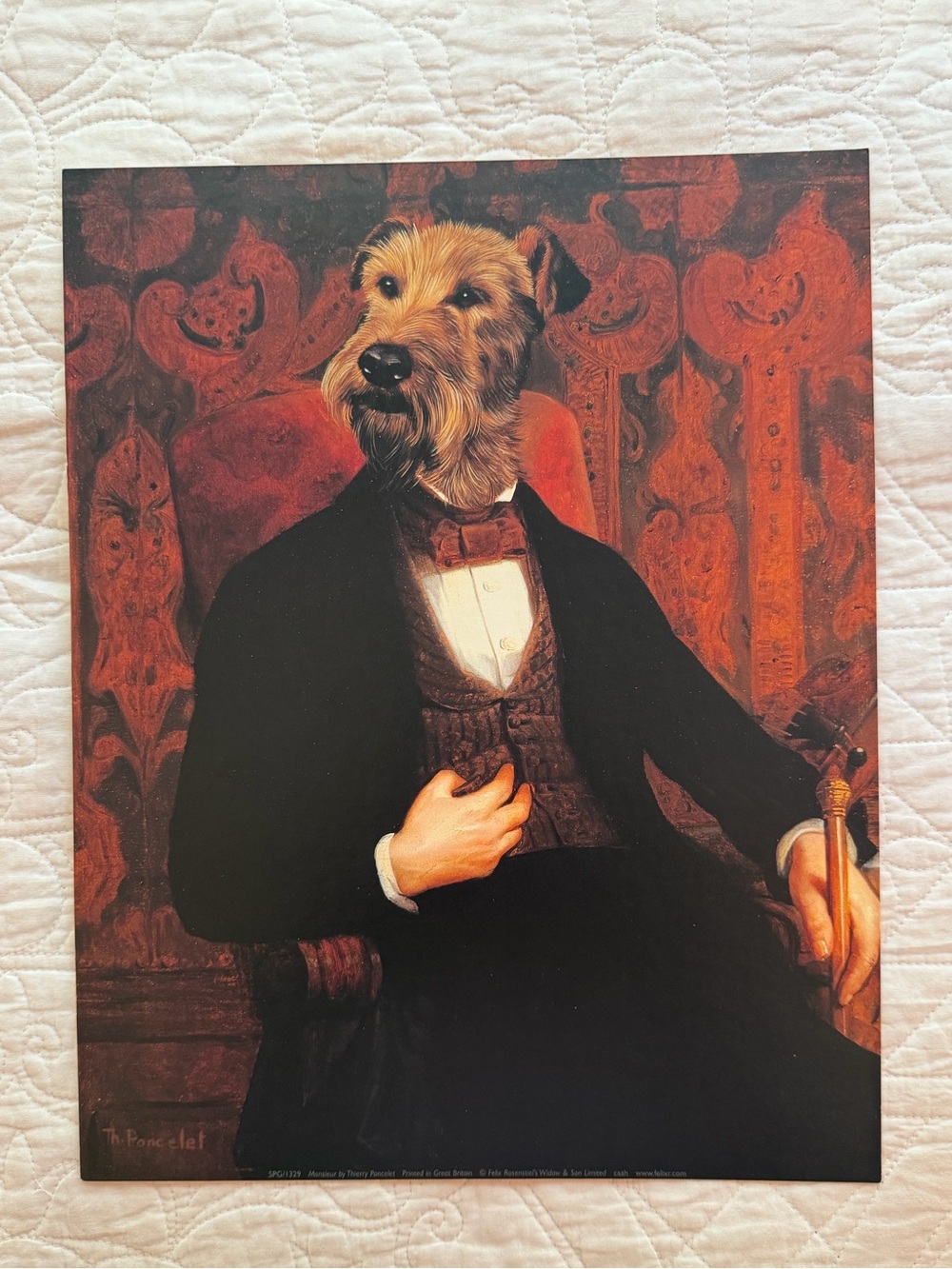 Terrier Art Print on Cardboard Type Material 11 x 14
